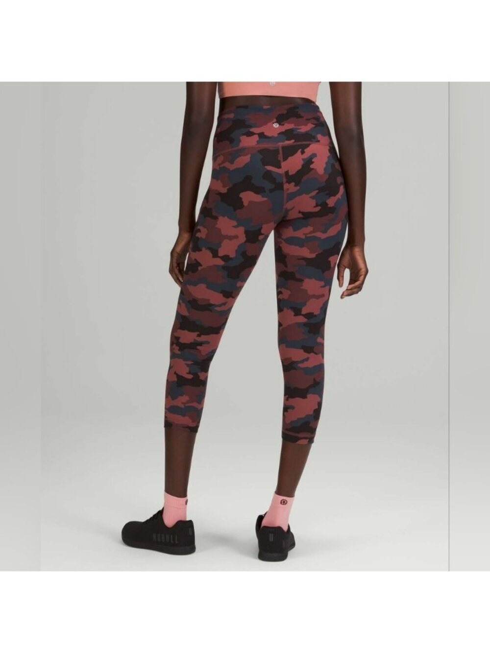 Lululemon Wunder Train High-Rise Crop 23" Heritage 365 Camo Smoky Red Night Sea